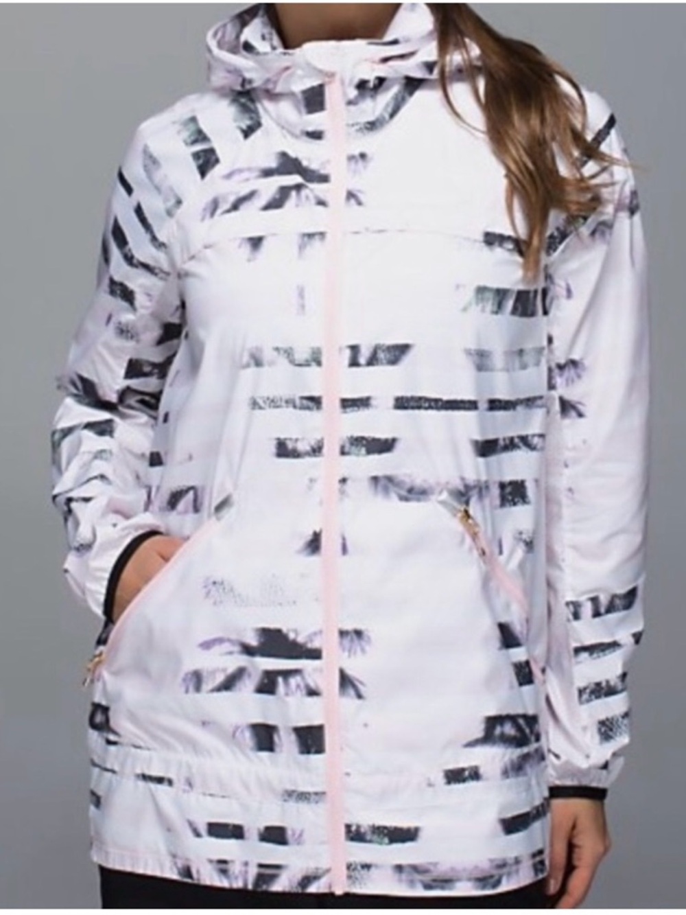 Lululemon Miss Misty Jacket II - Sunset Stripe Blush Quartz Black - Sz 6 - Rare